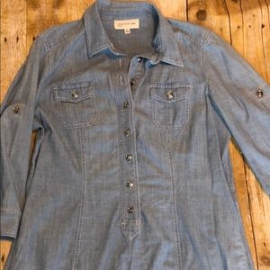 Chambray dress with pockets